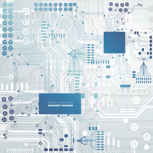 矢量电路板插图。抽象技术。微晶片背景