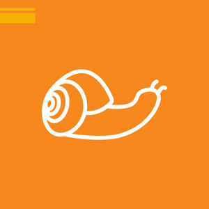 橙色背景上的蜗牛标记