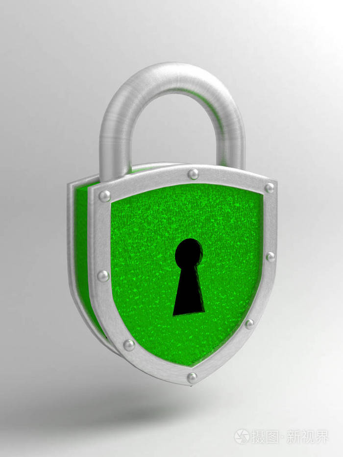 在白色背景上锁定锁定