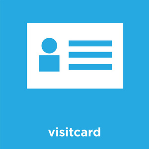 visitcard 图标在蓝色背景上被隔离