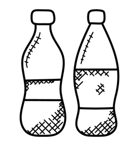 冷饮或水瓶的手绘图标