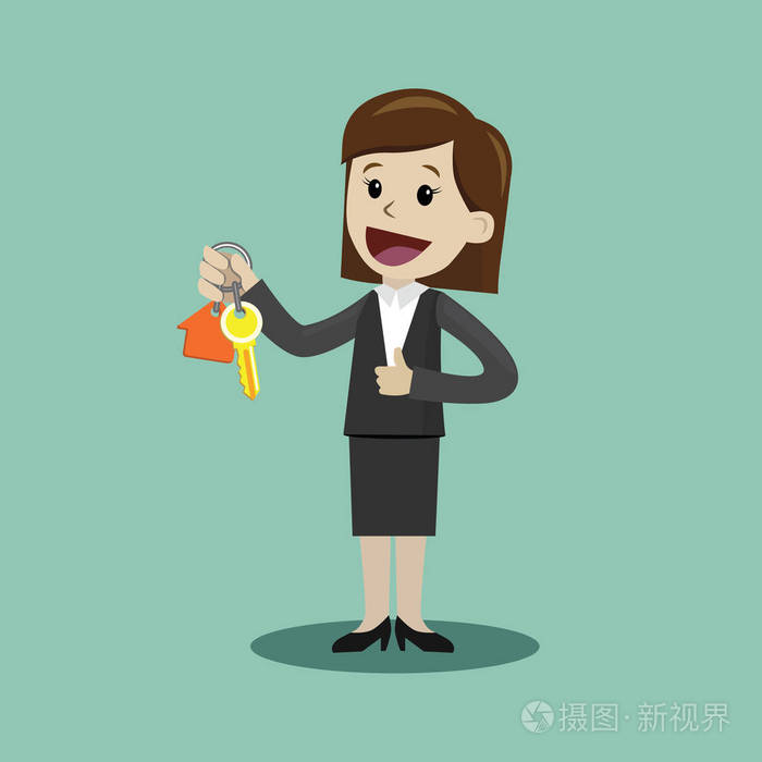 女商人手买房子房地产经纪人把钥匙给客户不动产概念