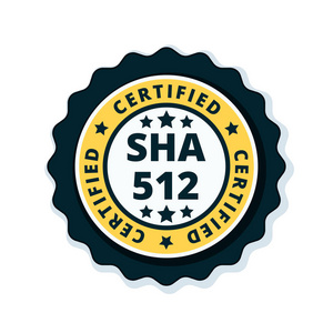 Sha512 认证的扁平标签, 矢量, 插图