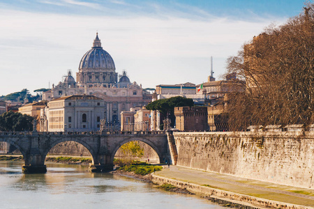 大教堂 St. 彼得的看法在罗马, 意大利