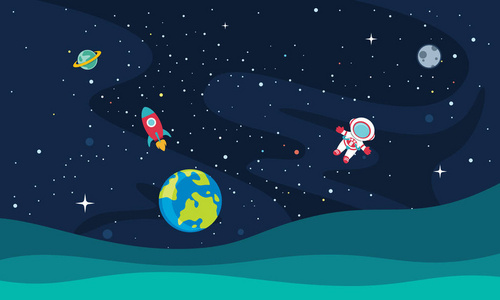 插画宇宙太空图片