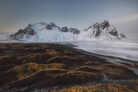 冰岛 Stokksnes 海滩 Vestrahorn 山