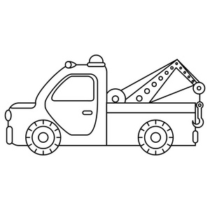 运输应急车用牵引卡车.在白色背景上隔离的插图照片