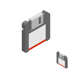 软盘图标。在白色背景上隔离。3d 矢量 il