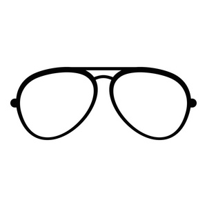 椭圆形眼镜图标, 简约风格