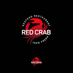 红蟹餐厅标志。海鲜餐厅会徽