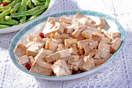 特写的可口美味的中国菜，豆腐