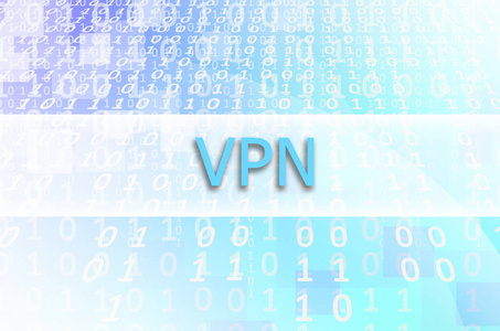 文本题字 Vpn 写在一个半透明的领域, 围绕着一组抽象的数字