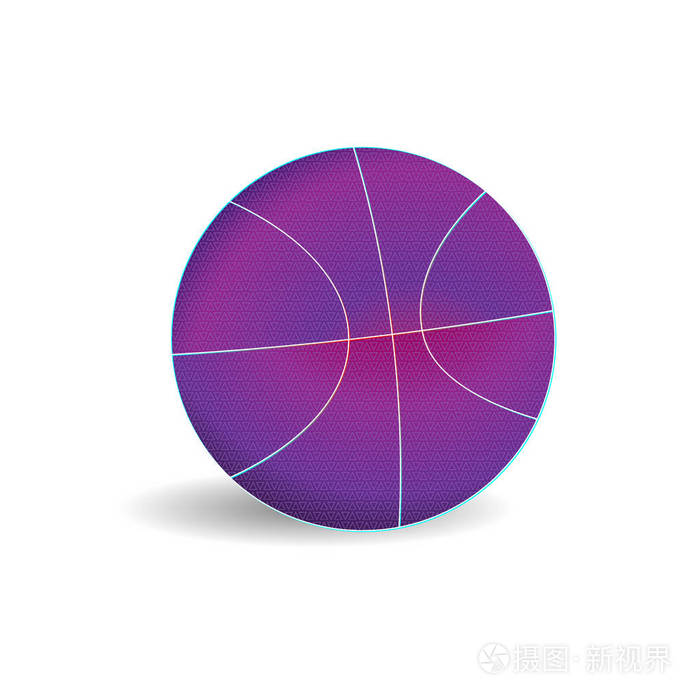 现代紫色篮球球模板.矢量体育插画