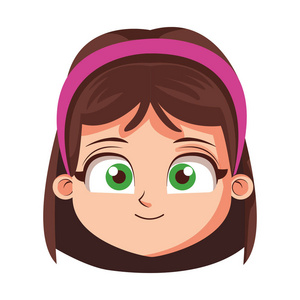 美丽的女孩脸卡通可爱的厨师孩子卡通可爱的孩子卡通卡通快乐信与彩虹