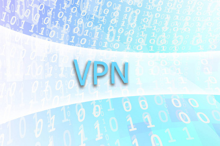 文本题字 Vpn 写在一个半透明的领域, 围绕着一组抽象的数字