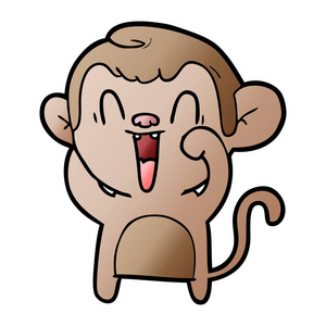 卡通笑猴的矢量图解图片