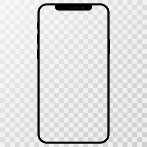 手机, 手机, 智能手机样机在白色背景下与空白屏幕隔离。带黑颜色的前视逼真矢量插画手机