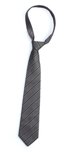 优雅灰色领带上白色隔离