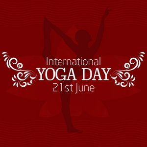 国际瑜珈日的概念说明莲花和体式 natarajasana 姿势剪影