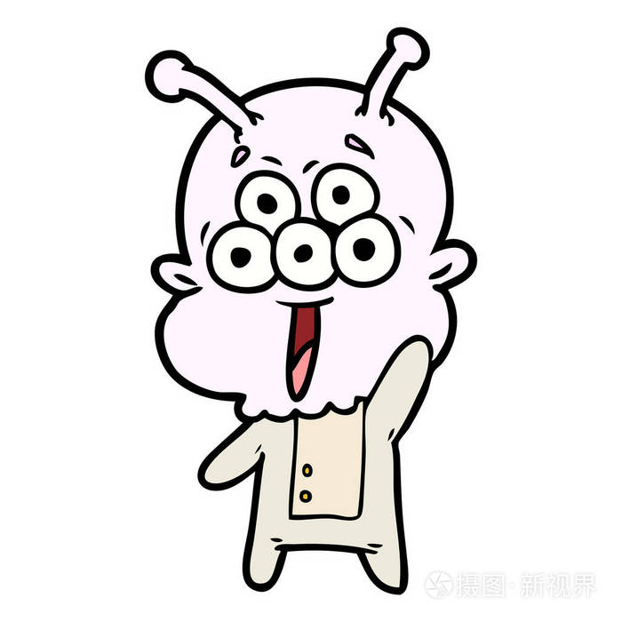 快乐卡通外星人的矢量插图插画-正版商用图片04mpbf-摄图新视界