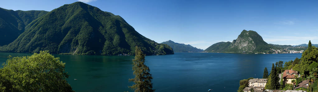 卢加诺湖全景