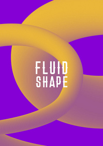 矢量现代抽象封面与塑料形状。液体液面罩设计。紫外线紫色