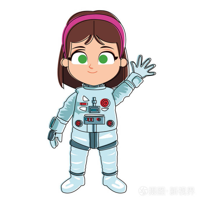 宇航员女孩卡通