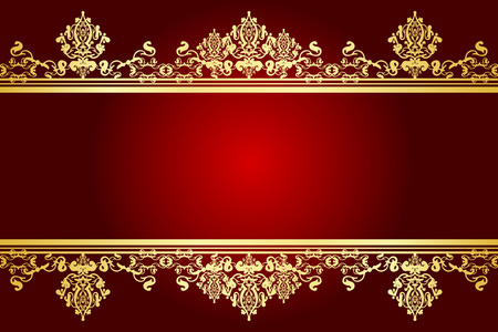 矢量红色和金色框架照片