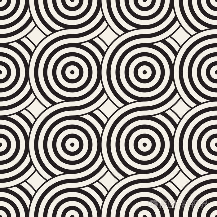 现代几何圆形形状背景.单色重复模式