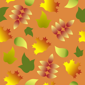 无缝模式与多彩的秋天枫叶