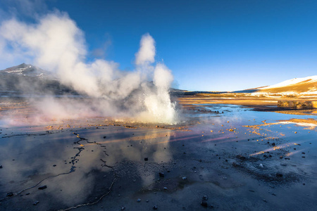 阿塔伊塔沙漠, 智利El Tatio 喷泉的风景在