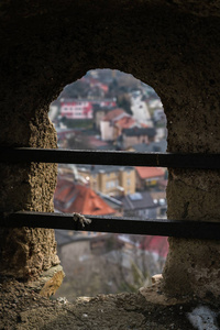 中世纪 Bolkow 城堡墙壁窗口