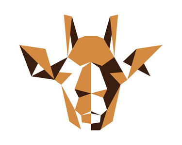 多边形对称抽象动物标志长颈鹿