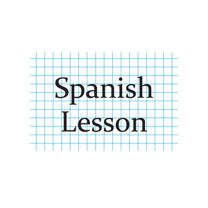 在方格纸上写的西班牙语课矢量插图