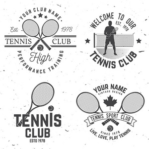网球俱乐部。矢量插图
