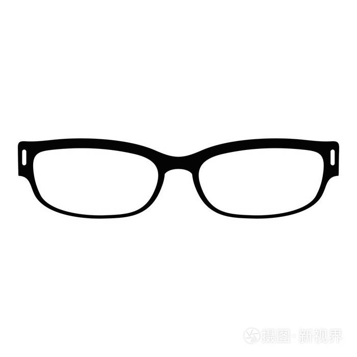 老花镜图标, 简约风格