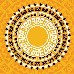 太阳克雷格在玛雅风格-矢量图照片