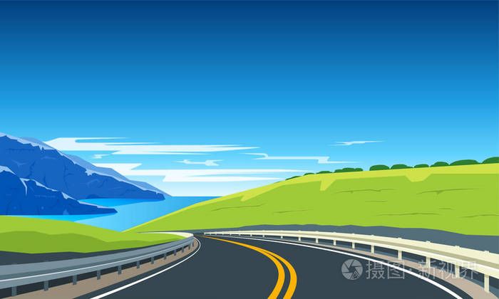 转弯公路横幅插画-正版商用图片04nnpf-摄图新视界