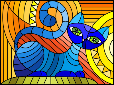 猫抽象图片-猫抽象素材-猫抽象插画-摄图新视界