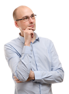 思考看着思考的人看着 copyspace照片