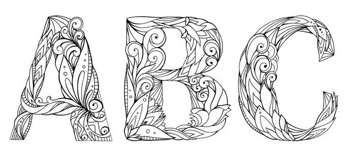 带李的纹身图案带图案的黑白涂鸦字母集照片