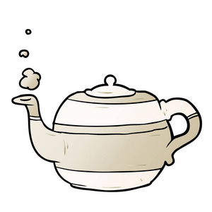 卡通茶壶的矢量插画