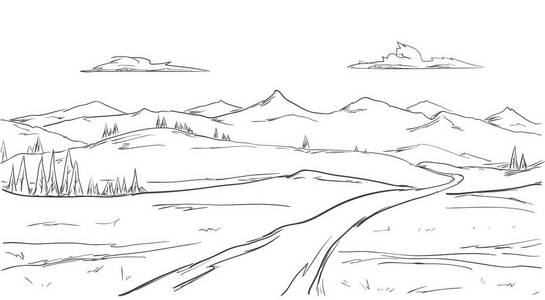 在绿色森林和道路上的云.空中鸟眼之路.空中俯视图林.