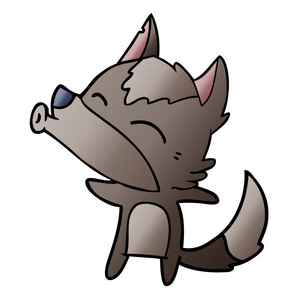 手绘大灰狼矢量图的卡通大灰狼照片