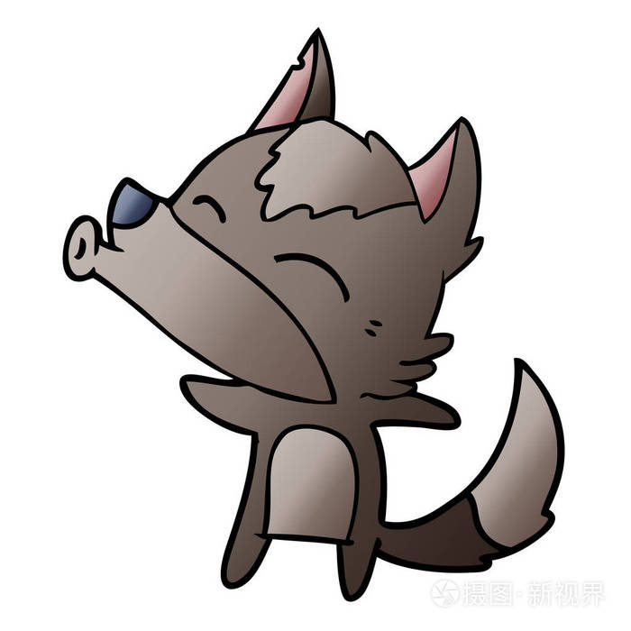 矢量图的卡通大灰狼