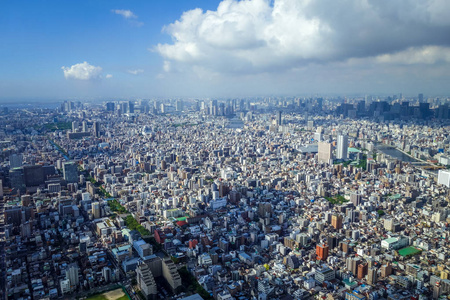 日本东京城市天际线鸟瞰图