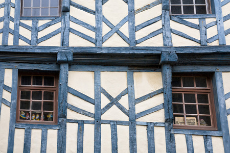 中世纪木结构房屋的墙