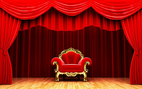 红帷幕红色天鹅绒帷幕开幕现场照片