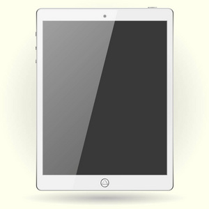 平板电脑在 ipad 风格灰色的颜色与空白触摸屏隔离在白色背景。股票矢量插画 eps10