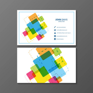 丰富多彩的名片概念。现代商业设计矢量插画。Eps 10